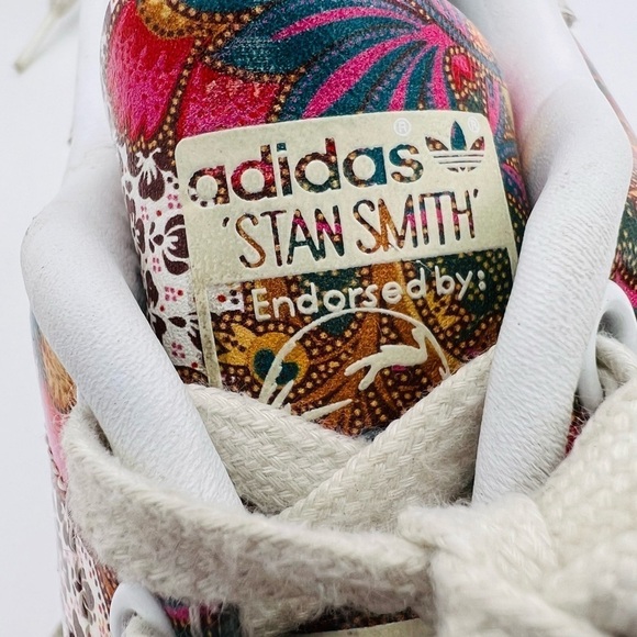 ADIDAS STAN SMITH WOMENS COLORFUL FLORAL & FRUITY LACE UP LEATHER SNEAKERS SZ 7 - Picture 5 of 15